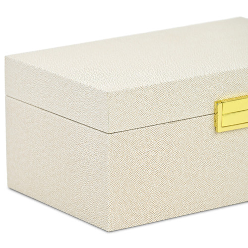 Set of Two Gold Wood Hand Painted Decorative Box