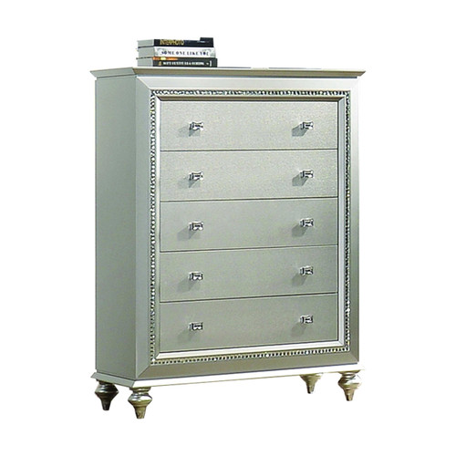 18" Champagne Wood Five Drawer Dresser