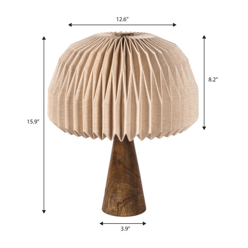 16" Natural Geometric Table Lamp With Dome Shade