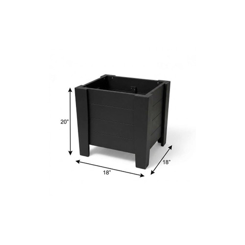 20" X 18" Black Heavy Duty Plastic Square Planter Box