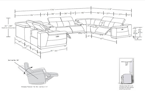 White Leather Power Reclining U Shaped Ten Piece Corner Sectional With Console