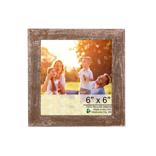 6" x 6" Brown Solid Wood Tabletop Picture Frame