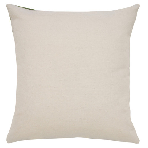 20" Green And White Striped Cotton Throw Pillow Cover