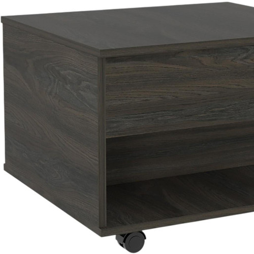 Set of Two Espresso and Black Wood Wheel Furniture Set