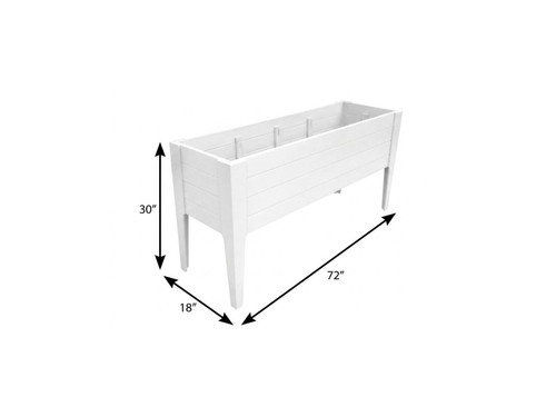 30" X 18" White Heavy Duty Plastic Rectangular Raised Garden Bed