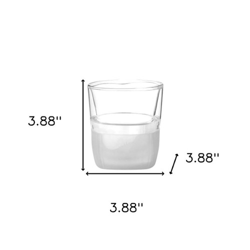 Set of Two Clear Crystal Glass Straight Shape Stemless Whiskey Glass