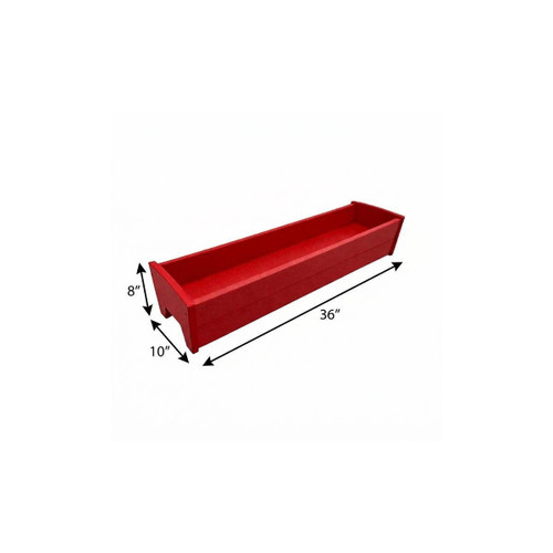 8" X 10" Red Heavy Duty Plastic Rectangular Railing Planter