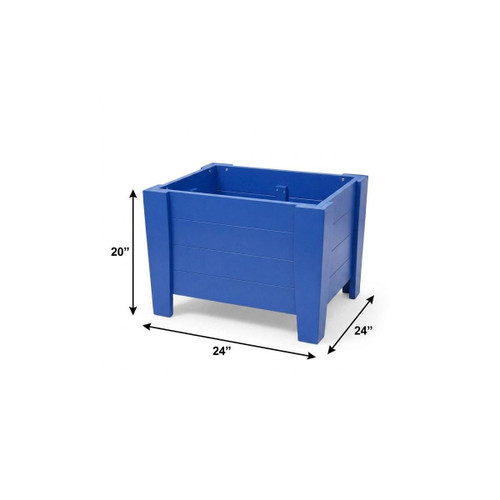 20" X 24" Blue Heavy Duty Plastic Square Planter Box