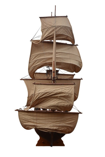 130" Brown Solid Wood Hand Painted Boat