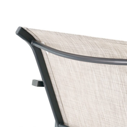 Set of Two 28" Gray Steel Outdoor Bar Height Chairs