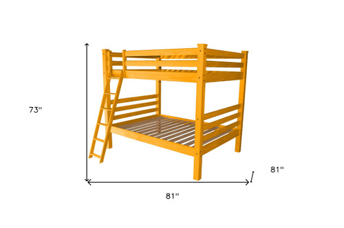 Yellow Full Over Full Solid Wood Bunk Bed
