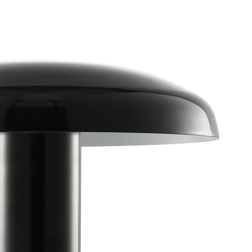 11" Black Novelty USB Table Lamp With Globe Shade
