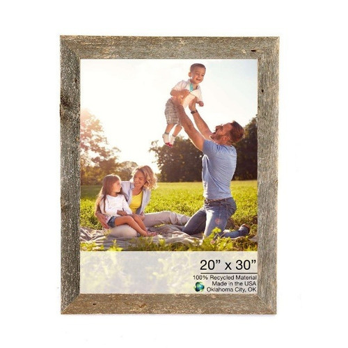 20" x 30" Gray Solid Wood Hanging Picture Frame