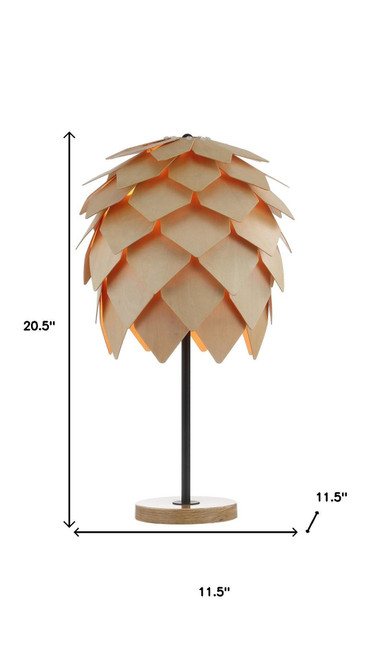 21" Natural And Black Novelty Table Lamp With Novelty Shade