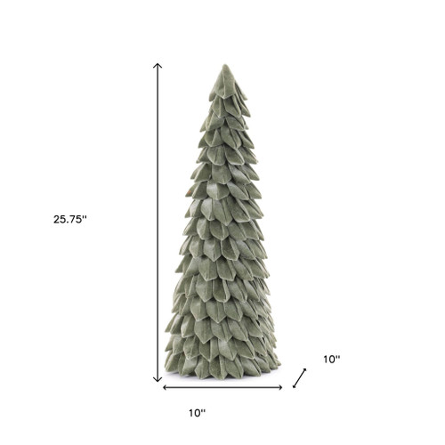 26" Green Fabric Trees Tabletop Sculpture