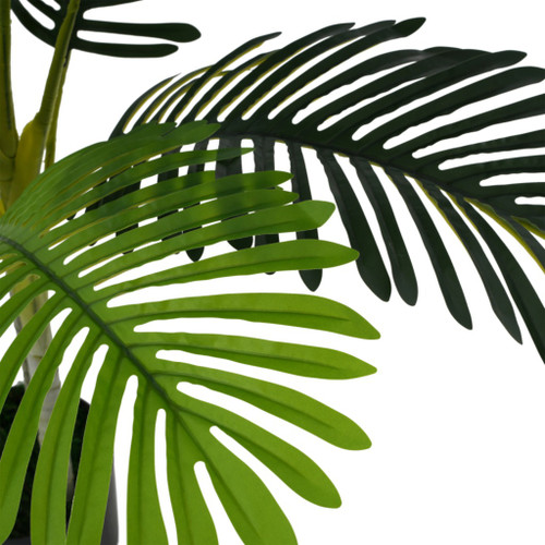 Set of Two 41" Green Artificial Palm In Cylindrical Black Pot
