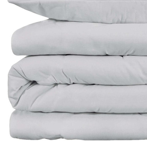 Platinum Queen Cotton Blend Washable Duvet Cover Set
