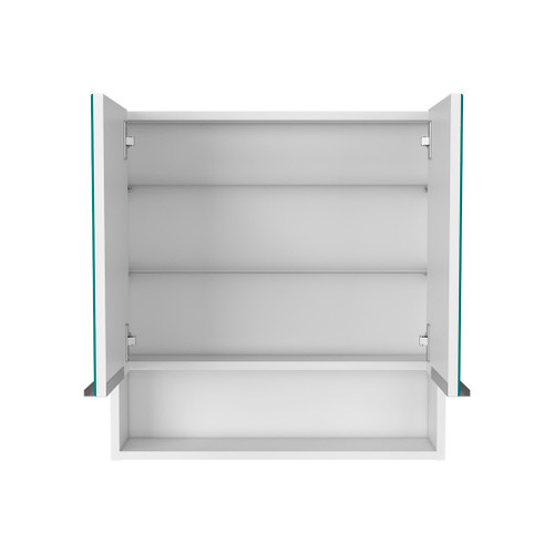 24" White Wood Wall Mounted Double Door Medicine Cabinet