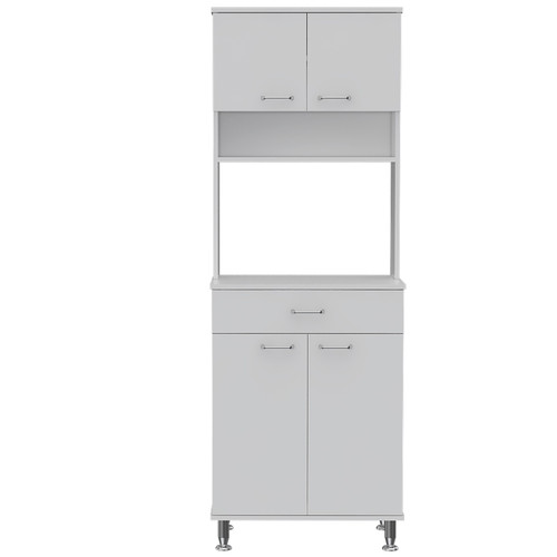 67" White Wood Four Door Pantry Or Storage Closet