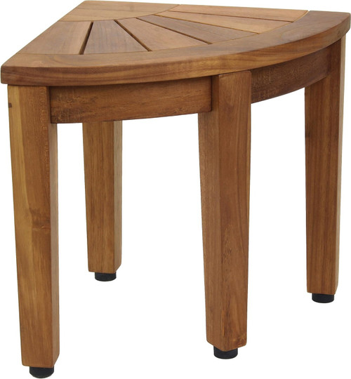 13" X 12" Brown Teak Corner Shower Bench