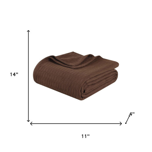 King Chocolate Cotton Plain Weave Geometric Blanket