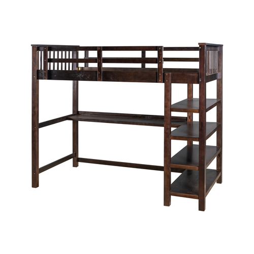 Espresso Twin Traditional Manufactured Wood and Solid Wood Bunk Bed