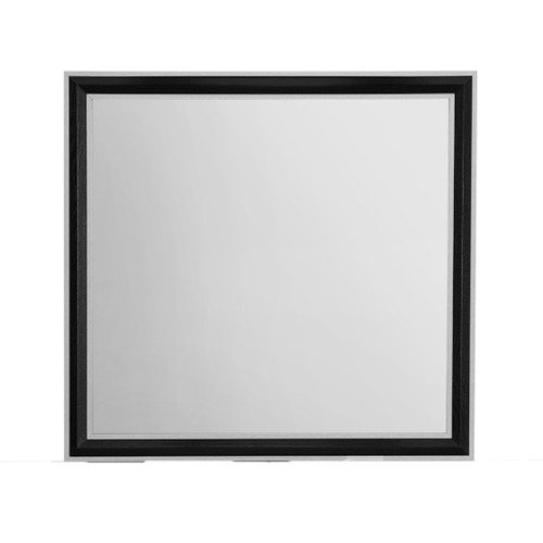 39" Black And Gray Wood Dresser Mount Framed Mirror