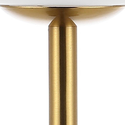 12" Gold USB Table Lamp With Globe Shade