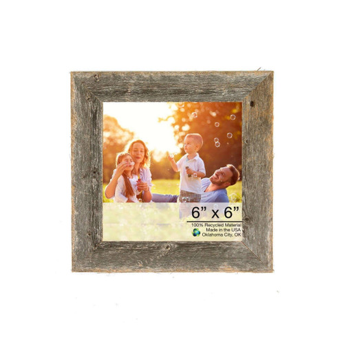 6" x 6" Gray Solid Wood Tabletop Picture Frame