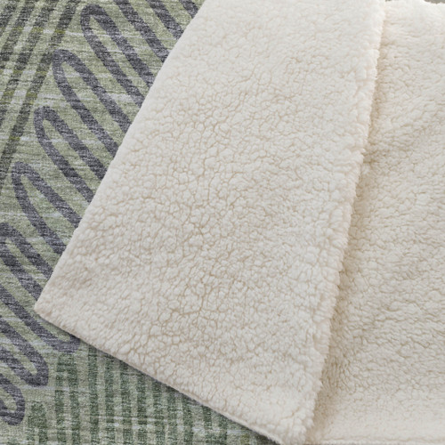 50" X 70" Green And Gray Abstract Microfiber Plush Throw Blanket