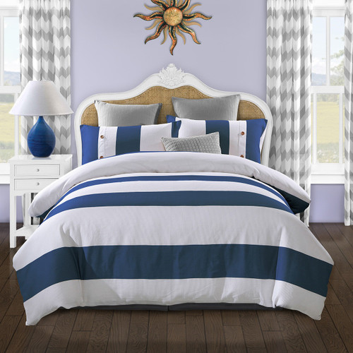 Blue And White Queen Cotton Washable Duvet Cover Set