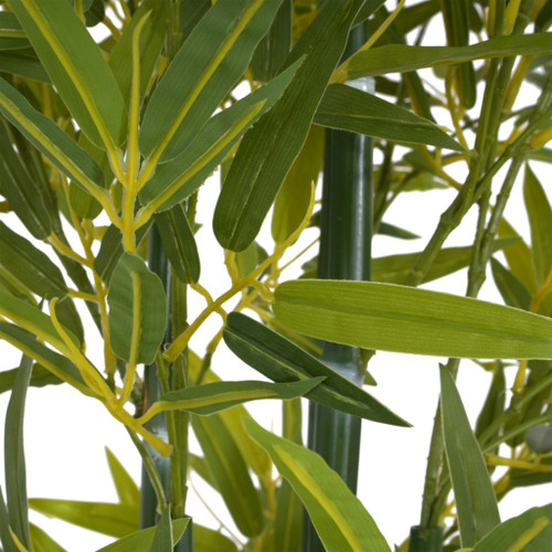 Set of Two 27" Green Artificial Bamboo In Cylindrical Black Pot