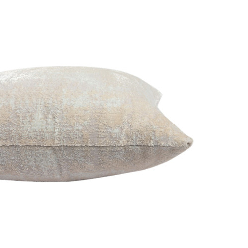 20" Beige And Gray Abstract Polyester Blend Throw Pillow Cover