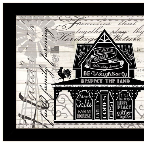 Set Of Two "Try Reading this House and Barn!" Black Framed Wall Art