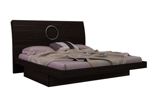 Brown Wood King Bed Frame With Drawer With Drawer Storage