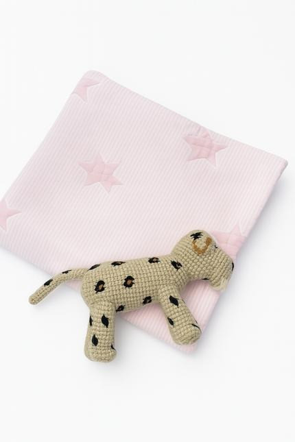 28" X 36" Pink And White Cotton Coastal Nautical Baby Blanket