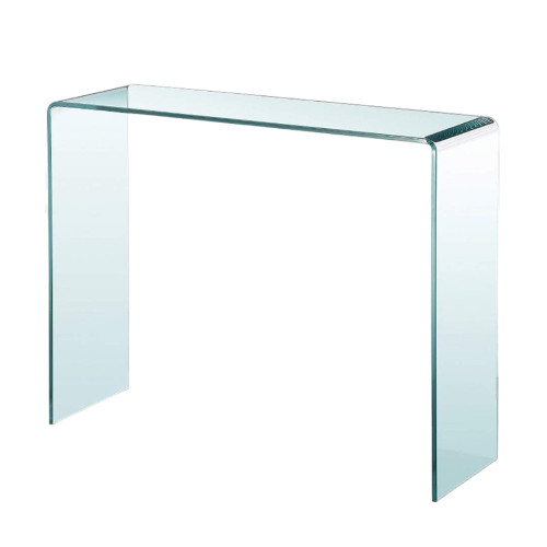 43" Clear Glass Frame Console Table