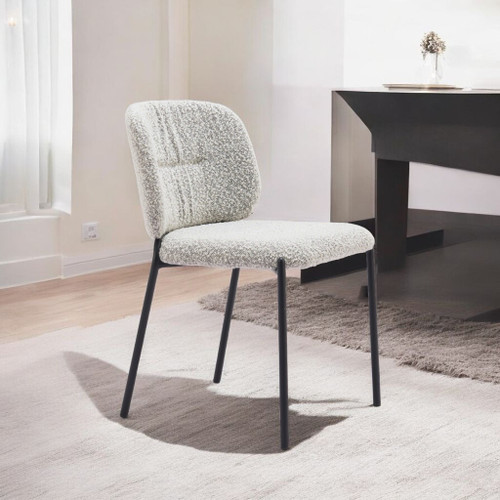 Set of Two Gray and Black Upholstery Dining Side Chairs