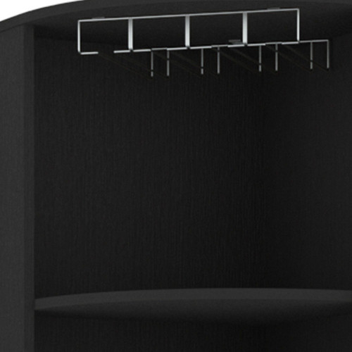 18" Black Wood Corner Bar Cabinet With Two Doors