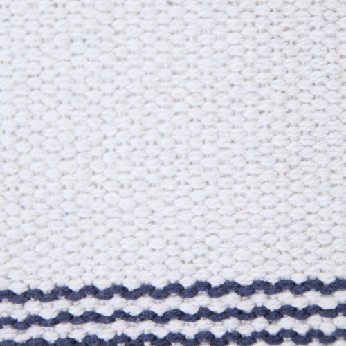 20" Blue And White Beach Striped Cotton Throw Pillow Cover