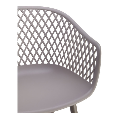 Set of Two Gray Heavy Duty Plastic Outdoor Stacking Dining Chairs