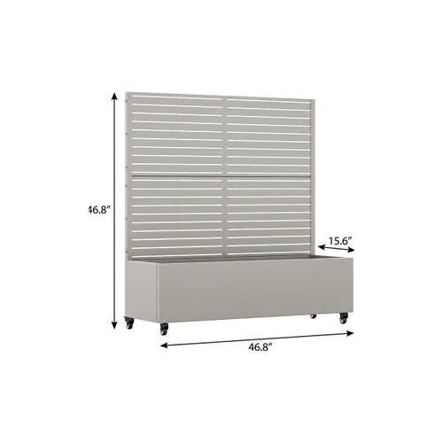 47" X 47" Gray Galvanized Metal Rectangular Planter Box