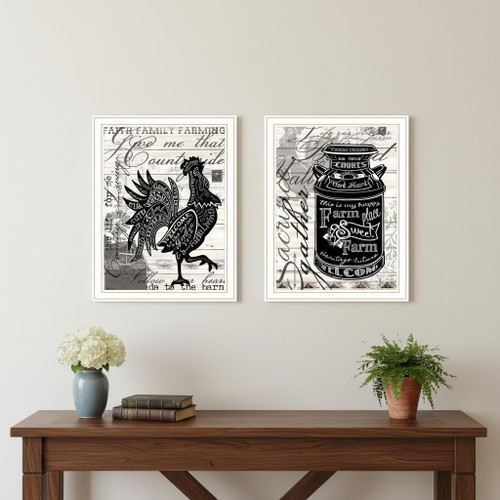 Set Of Two "OH What FuneJust try reading these!" White Framed Wall Art