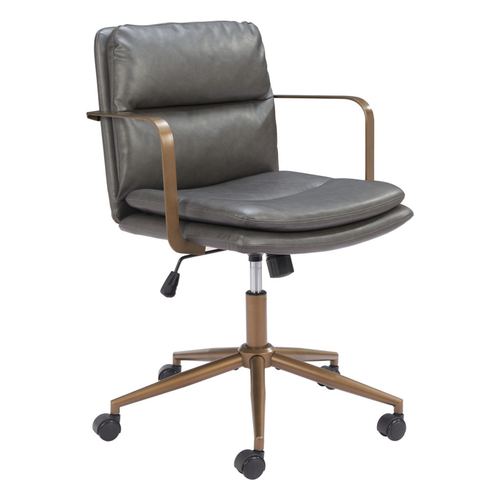 Dark Adjustable Height Swivel Rolling Office Chair