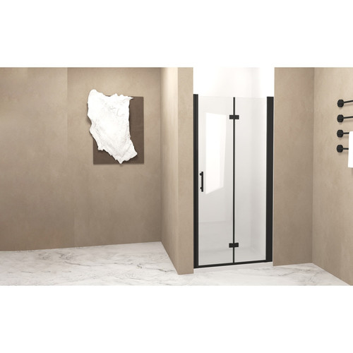 Set Of Two Aluminum and Tempered Glass Shower Doors