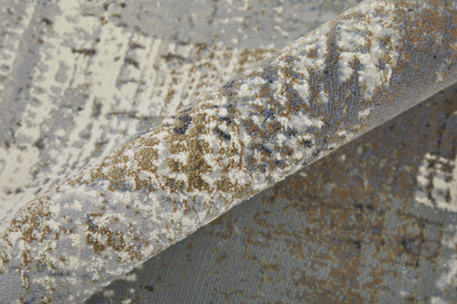 12' X 15' Ivory Gray and Brown Abstract Power Loom Area Rug