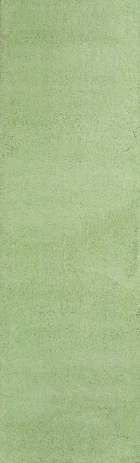 7' Green Hand Woven Runner Rug