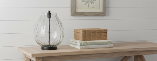 27" Black Globe Table Lamp With Globe Shade