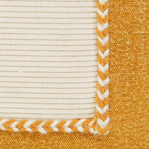 14" X 36" Yellow And White Lumbar Beach Color Block Cotton Throw Pillow Cover with Texture