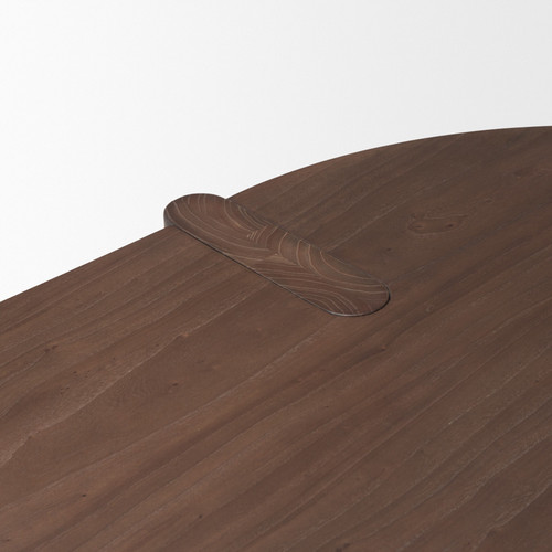 91" Brown Solid Wood Oval Dining Table